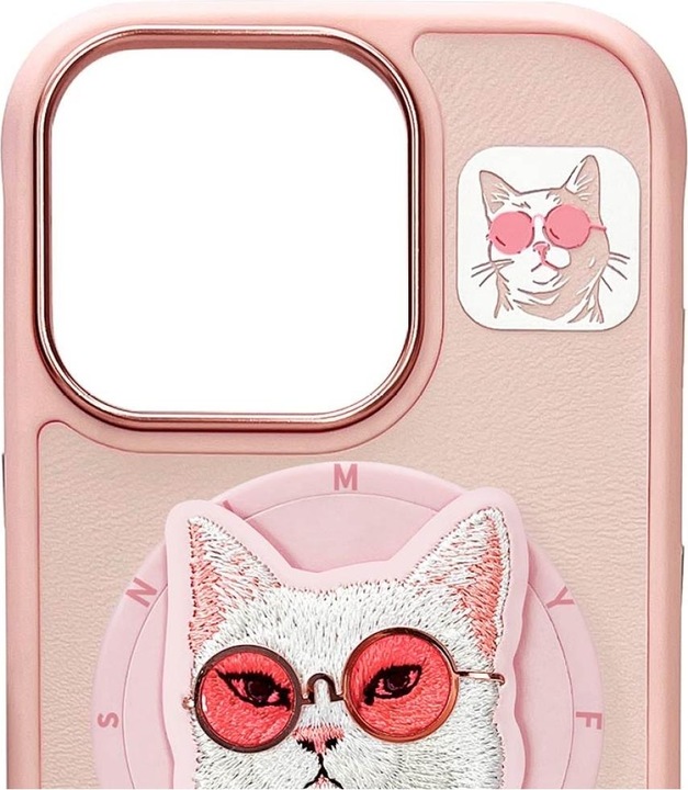 Produktbild Nimmy Glasses Cool Cat MagSafe case for iPhone 16 Pro Max pink (Apple iPhone 16 Pro Max)