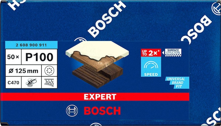 Produktbild Bosch Professional Zubehör EXPERT C470 Schleifpapier mit 8 Löchern für Exzenterschleifer, 125 mm, G 100, 50-tlg. (100)