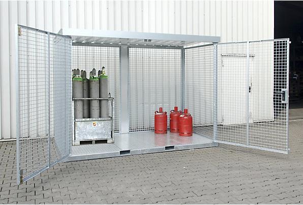 Produktbild eurokraft pro Gasflaschencontainer, montiert