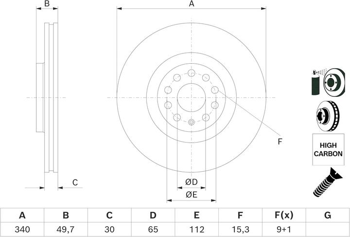 Produktbild Bosch Automotive Brake Disc (337.70 mm)