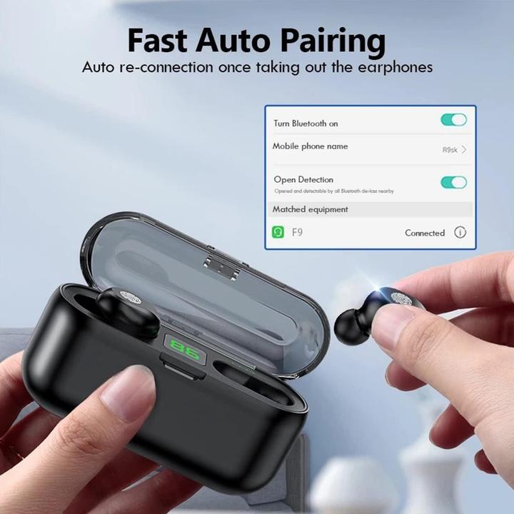 Immagine prodotto Jmamba Bluetooth Wireless Earbuds Sport with Charging Box Waterproof 9D Stereo Wireless Headphone Black (Senza fili)