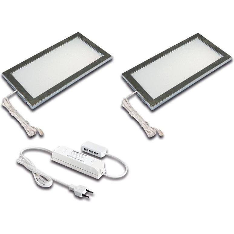 Hera, Applique + Plafoniera, 61057420182 Luci sottopensile, aspetto acciaio inox, 21 x 11 x 0,85 cm (390 lm)