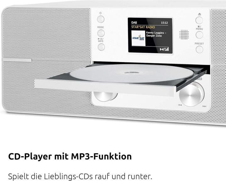 Produktbild TechniSat Grotuvas DIGITRADIO 371 CD BT (balta, DAB, FM, CD, Bluetooth) (DAB, DAB+, FM, Bluetooth)