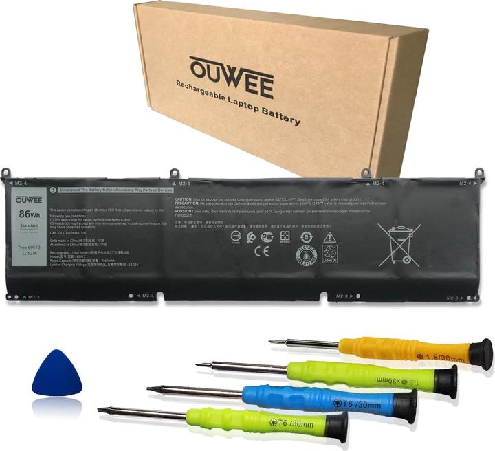 Dell 86Wh Lithium-ion battery for XPS 15 (6 cellules, 7200 mAh)