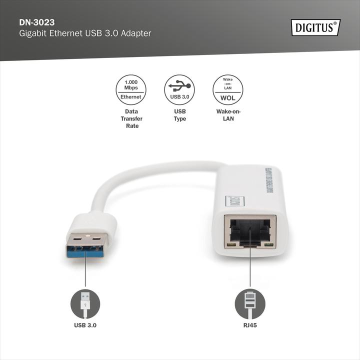 Immagine prodotto Digitus Dn-3023 (USB 3.0, RJ45 (1x))