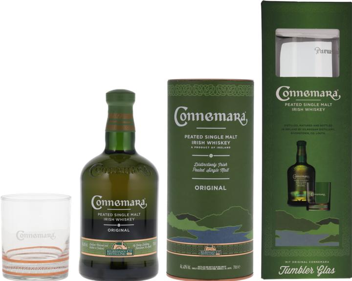 Connemara Peated Single Malt Whiskey mit Glas 0,7 Liter 40 % Vol.