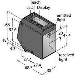 Turck Sistema di misura laser Opto Sensor LTF12IC2LDQ, Pulsante + Interruttore