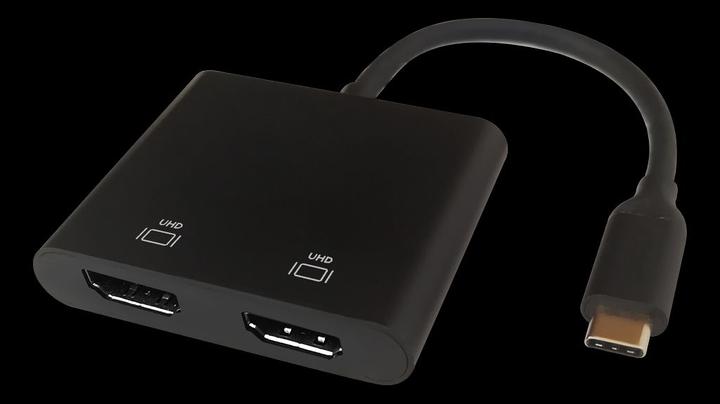 Produktbild Deltaco USB-C til 2 x HDMI 4K/60Hz HUB 0,1m (USB-C, 4 Ports)
