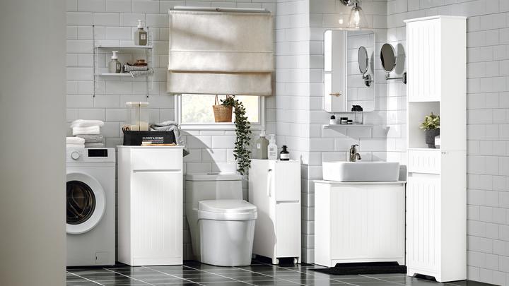 Actual product image SoBuy Laundry cupboard with fold-out laundry chest (40 x 39 x 86 cm)