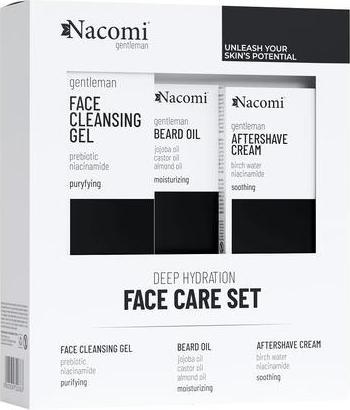 Produktbild Nacomi Nacomiset Men Fave Care Gesichtsreinigungsgel 140ml, Bartöl 40ml, Aftershave Creme 50ml (140 ml, Rasiergel)