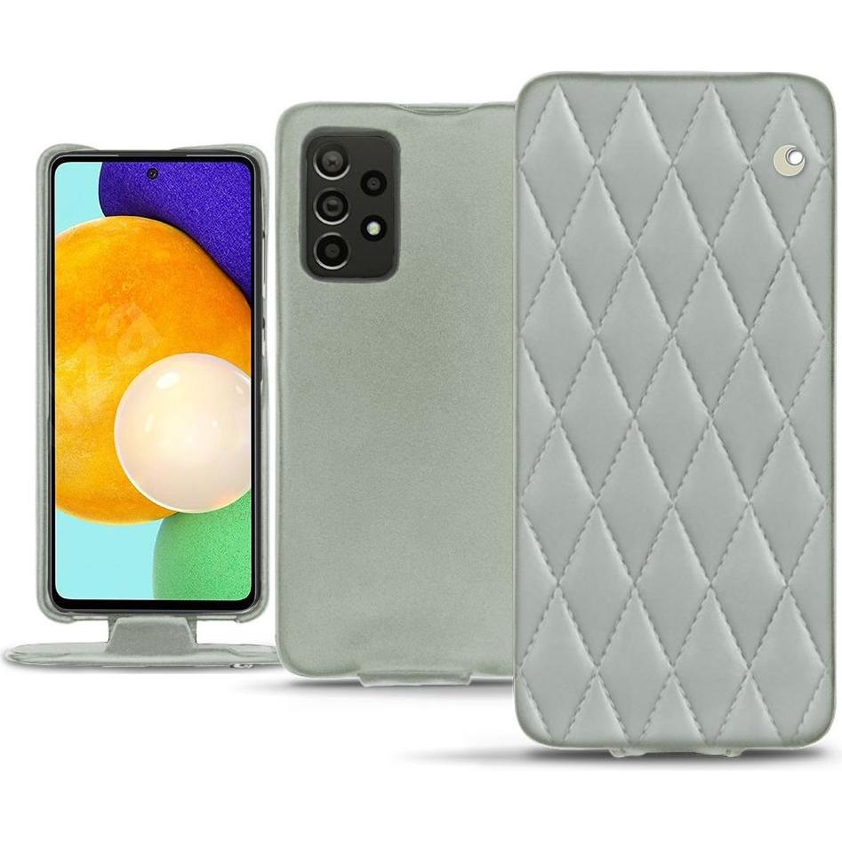 Noreve Lederschutzhülle vertikal (Samsung Galaxy A52), Smartphone Hülle, Grau