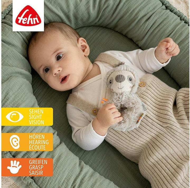 Productafbeelding Fehn Ring-Greifling Faultier, Material: Polyester, Plüsch