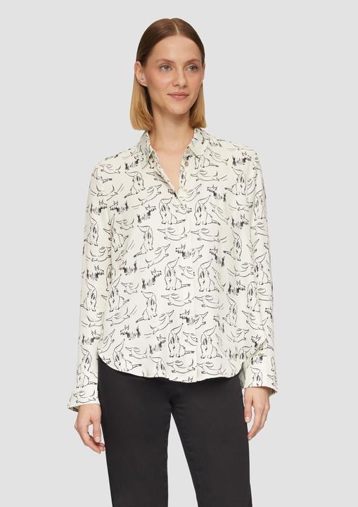 Immagine prodotto s.Oliver Bluse Satinierte Viskosebluse mit All-over-Print (46)