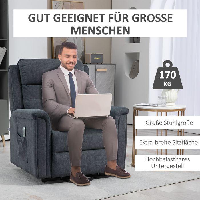 Immagine prodotto Swisshandel24 Reclinatore reclinabile elettrico per TV funzione reclinabile telecomando tasca laterale grigio