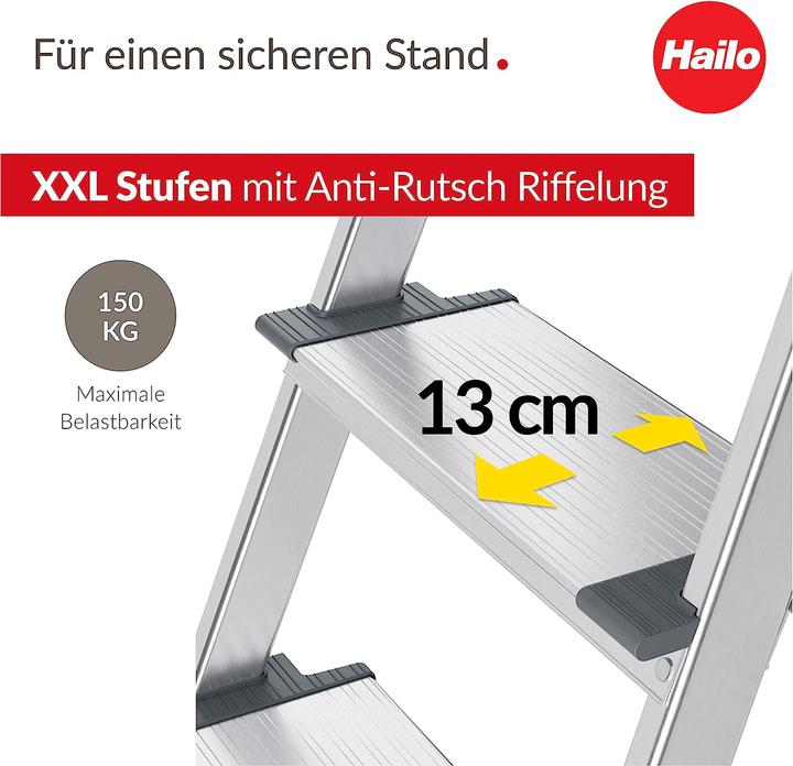 Produktbild Hailo L84 ComfortLine Alu-Sicherheits-Stehleiter (Stehleiter, 70 cm)