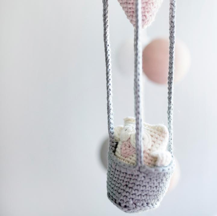 Image du produit Maylily Mobile au crochet Ballon à air chaud Dusty Pink