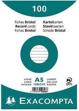 Exacompta Index card Format of card: DIN A5 Design of ruling: ruled (A4, 205 g/m², 100 x)
