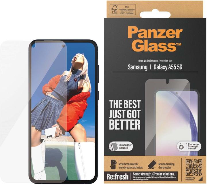 PanzerGlass Ultra-Wide Fit (1 Stk., Samsung Galaxy A55)