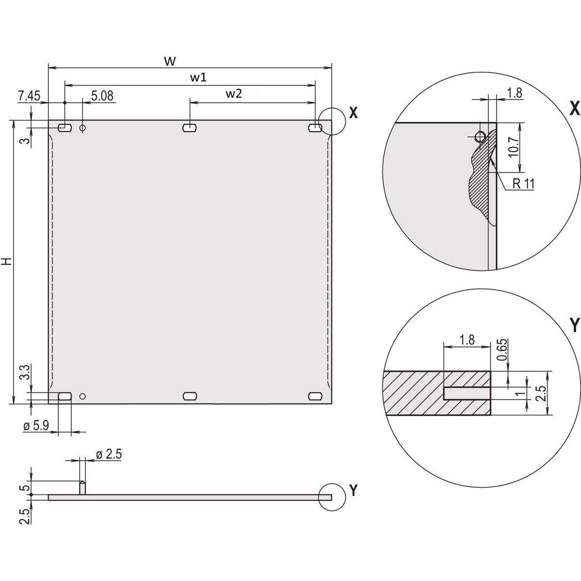 Thumbnail - Schroff Frontblenden, Serverschrank Zubehör, Silber