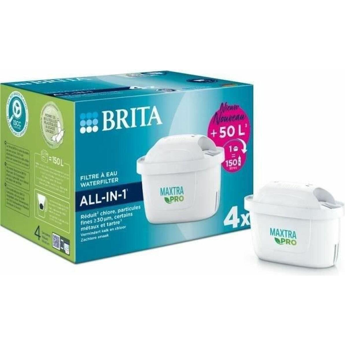 Brita Filtro per caraffa Maxtra Pro All-in-1 (4 pezzi), Filtro acqua, Bianco