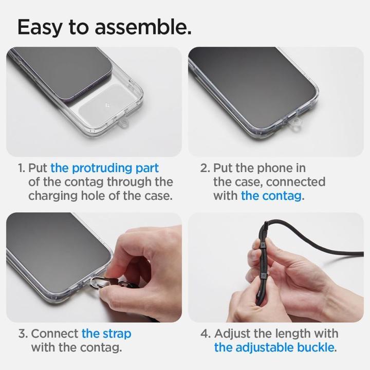 Produktbild Spigen Universal Strap Set Crossbody& Wrist zestaw smyczy do telefonu fioletowy/deep purple AFA
