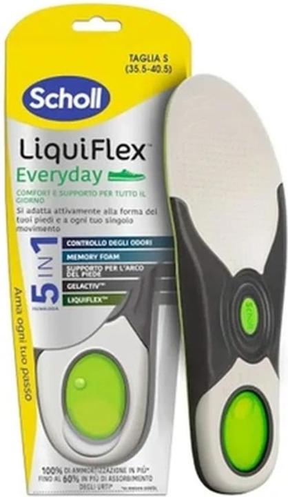 Actual product image Scholl LiquiFlex Daily Support Insoles Women's Footwear Size 5.5-7.5 Memory Foam Arch Support