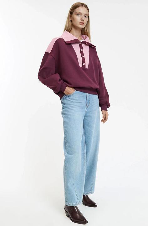 Produktbild La Redoute Collections Sweatshirt mit geknöpftem Trucker-Kragen (M)