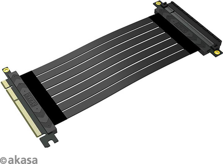 Image du produit Akasa Riser Black X2 Mark IV, Premium PCIe 4.0 x16 Riser Cable (20 cm, Carte de contremarche)