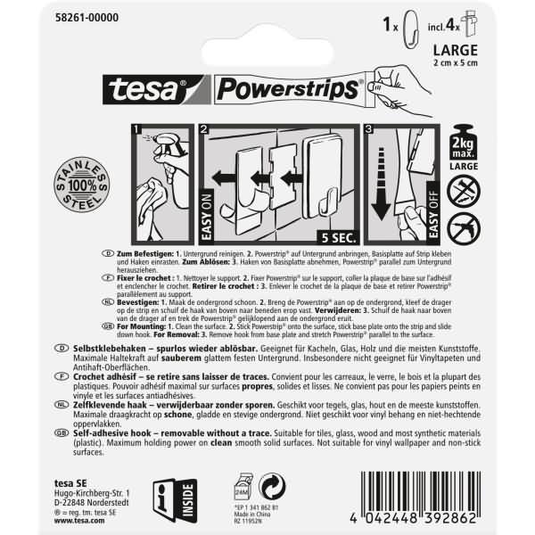 Produktbild tesa Powerstrips Haken LARGE Metall