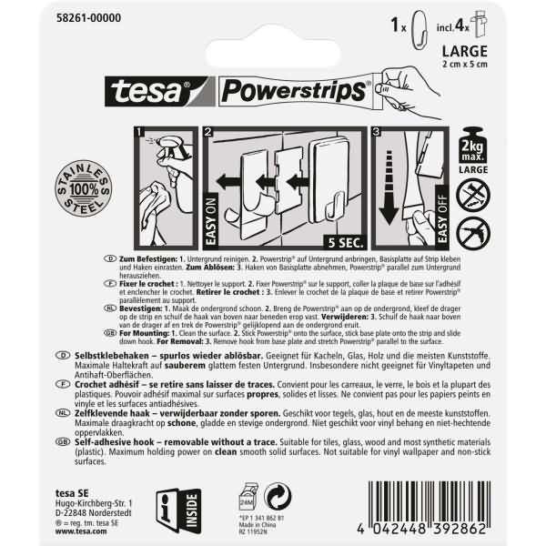 Actual product image tesa Metal hook LARGE