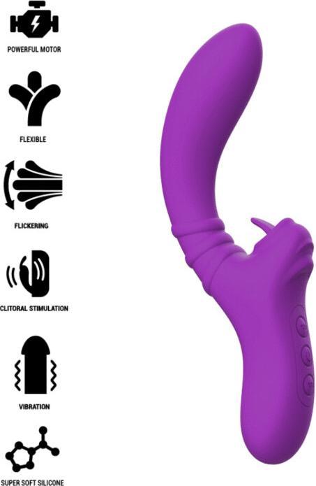Actual product image Intense Harry Vibrator Flexible With Purple Tongue