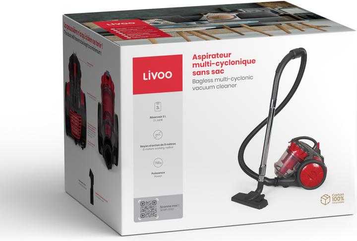 Actual product image Livoo Bagless multi-cyclonic vacuum cleaner