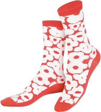 Actual product image Eat My Socks Socks, Flower Power, Red (One size)