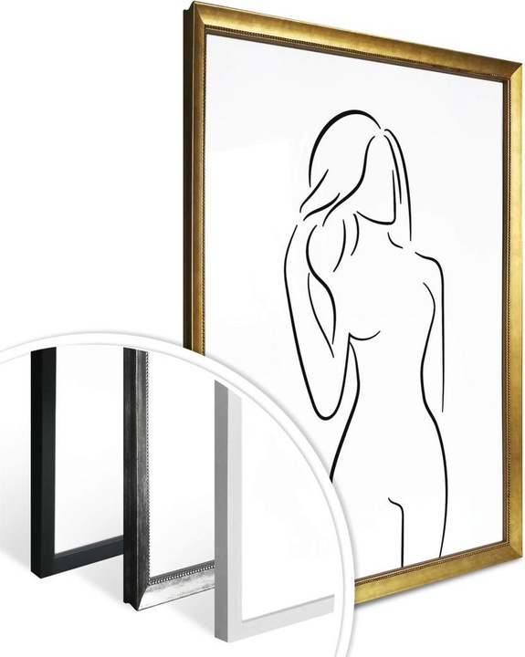 Produktbild Trenddeko Lineart - Weibliche Kurven (60 x 80 cm)