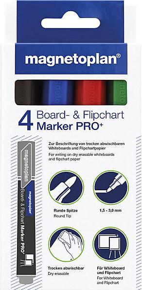 Actual product image Magnetoplan Board and flip chart markers, assorted, 6 x blue, red, green, black in each (6 x)