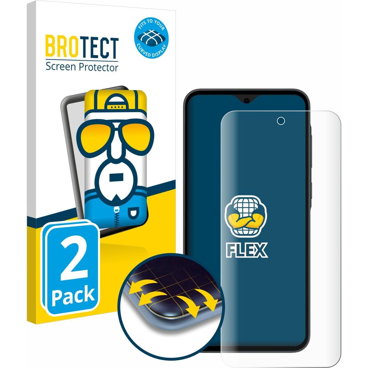 BROTECT Full-Screen Displayschutz (2 Stück, Samsung Galaxy A35), Smartphone Schutzfolie, Transparent