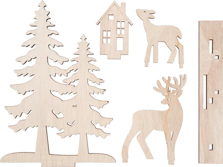Produktbild VBS Holz-Steckmotiv "Rehe am Waldesrand", 5-tlg.