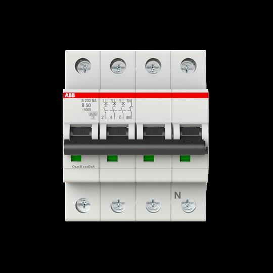 Produktbild ABB S203-B50NA Sicherungsautomat B-Char.,6kA,50A,3P,+NA