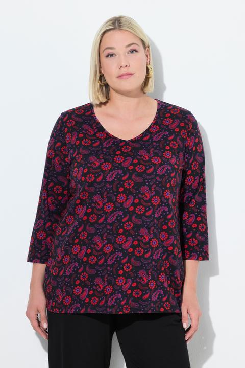 Produktbild Ulla Popken T-Shirt, A-Linie, V-Ausschnitt, 3/4-Arm (62)