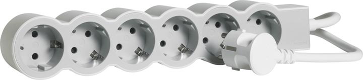 Actual product image Legrand Flat socket strip 6x socket, 3 metre cable white-grey 694565 (6 x, CEE 7/16, 3 m)
