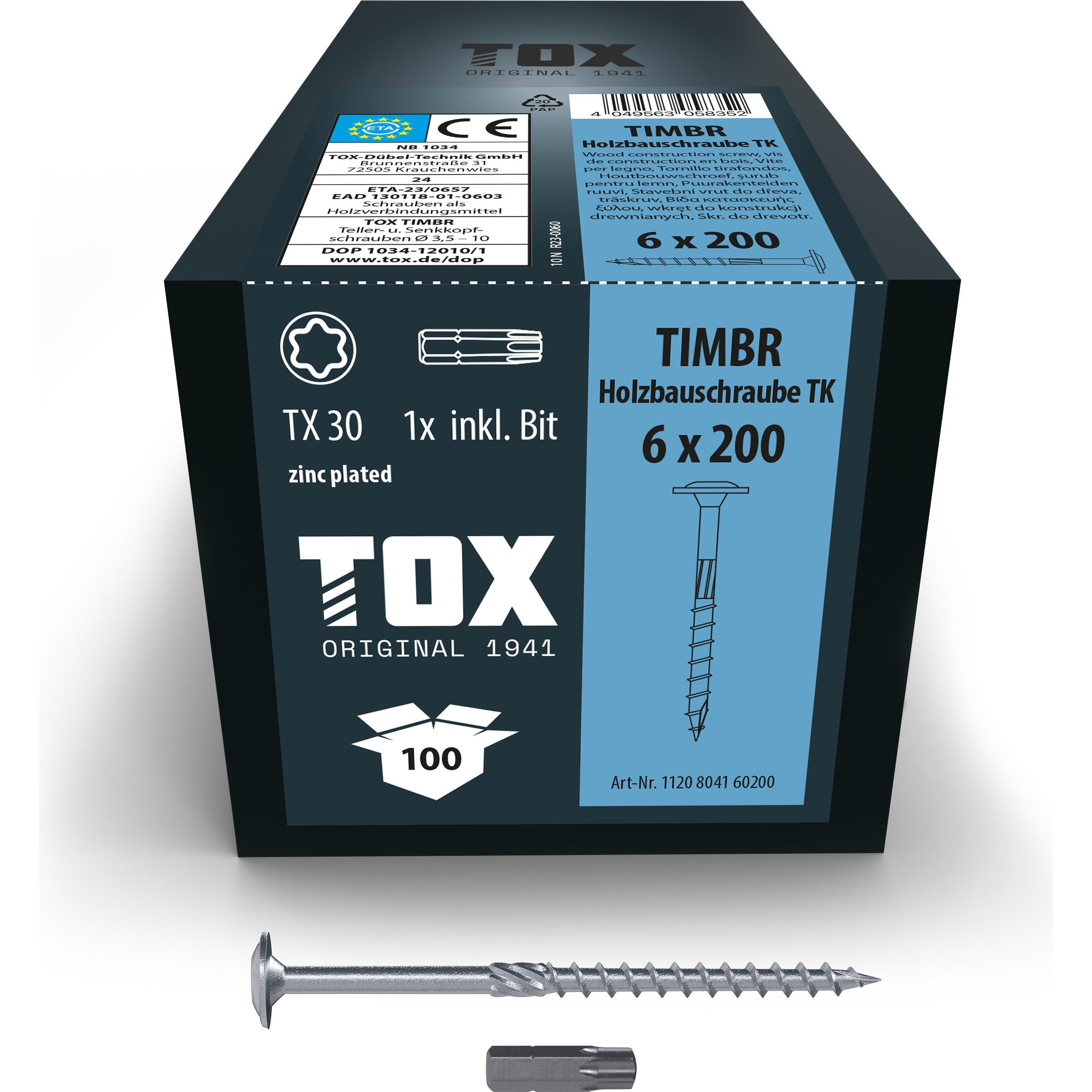 Tox, Viti, TIMBR 6,0 x 200 TK (100 pz.) (100 Viti per pezzo)