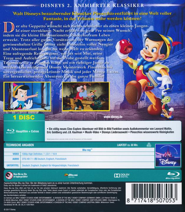 Produktbild Disney Interactive Studios Pinocchio (Blu-ray, 1940, Deutsch)