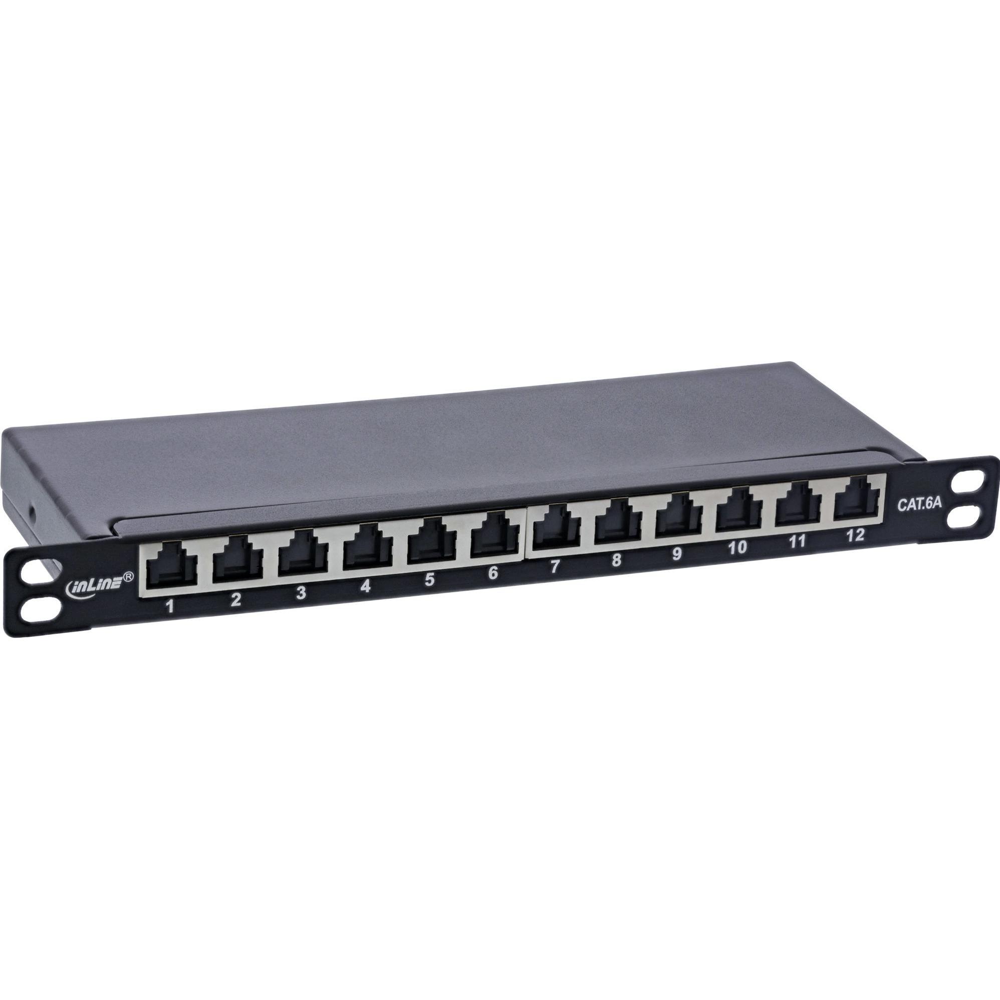 InLine 10" Patchfeld Cat.6A 0, Server Zubehör, Schwarz