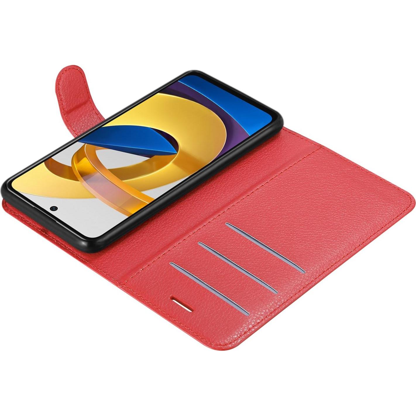 Thumbnail - Cadorabo Book Stand Hülle für Xiaomi POCO M4 PRO 5G (Xiaomi Poco M4 Pro 5G), Smartphone Hülle, Rot