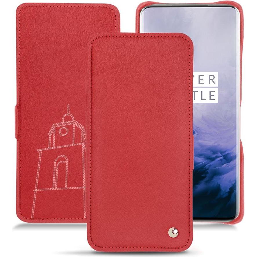 Noreve Lederschutzhülle horizontal (OnePlus 7 Pro), Smartphone Hülle, Rot