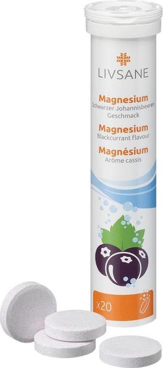 Immagine prodotto Livsane Magnesio sapore di ribes nero (20 Pezzo/i, Compressa effervescente, 98 g)