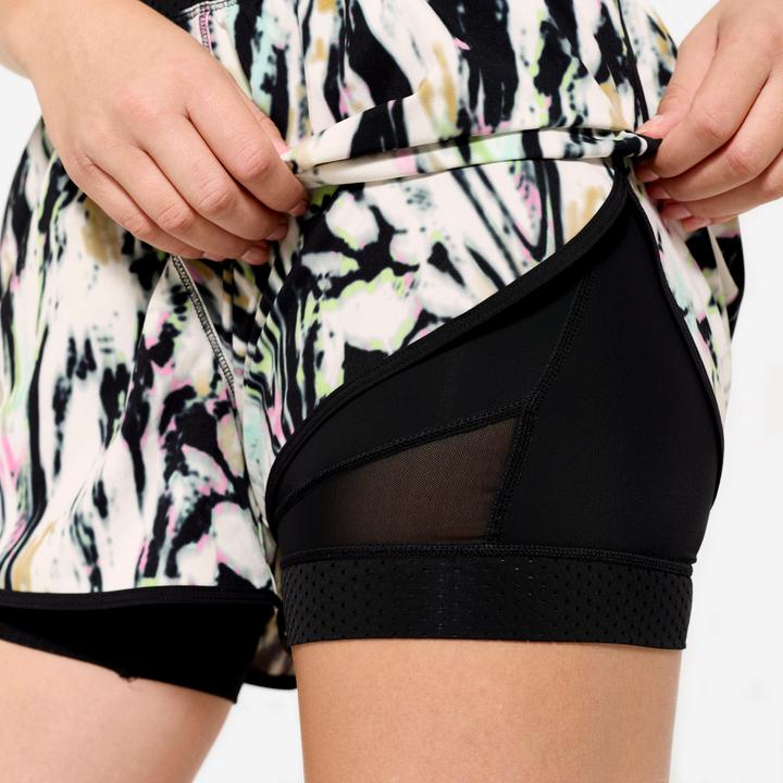 Produktbild Domyos Shorts Damen zweilagig - schwarz/weiss (XXL)