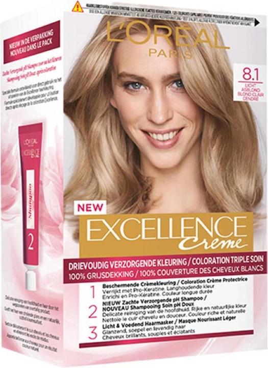Actual product image L'Oréal Paris L'Oreal Paris Excellence Cream 8.1 Light Ash Blonde Hair Dye (8.1 Light Ash Blonde)