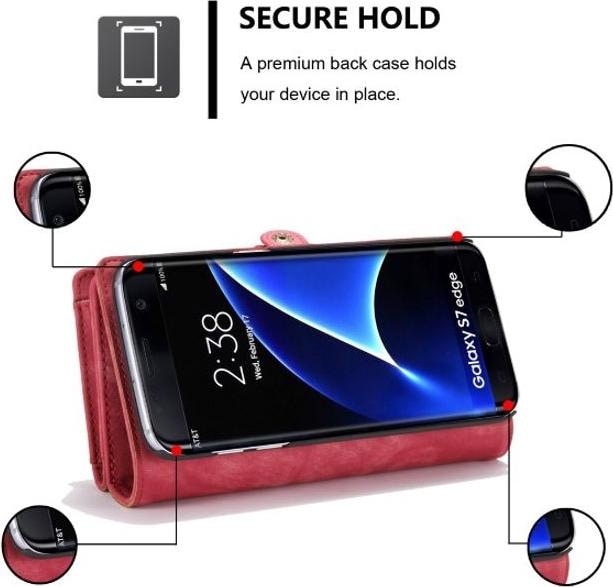 Produktbild Caseme Leder Portemonnaie mit Plastik Hülle (Samsung Galaxy S7 Edge)