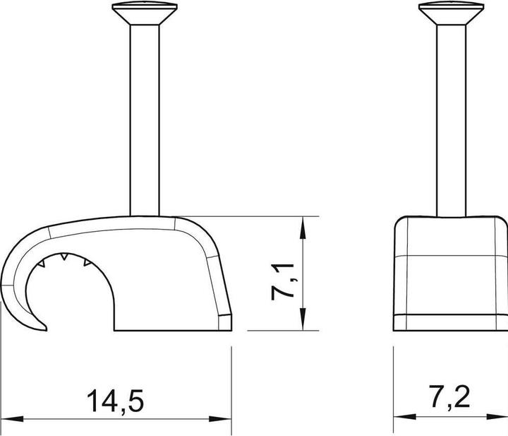 Produktbild OBO Bettermann Haft-Clip 2025 4-7mm L18 lichtgrau